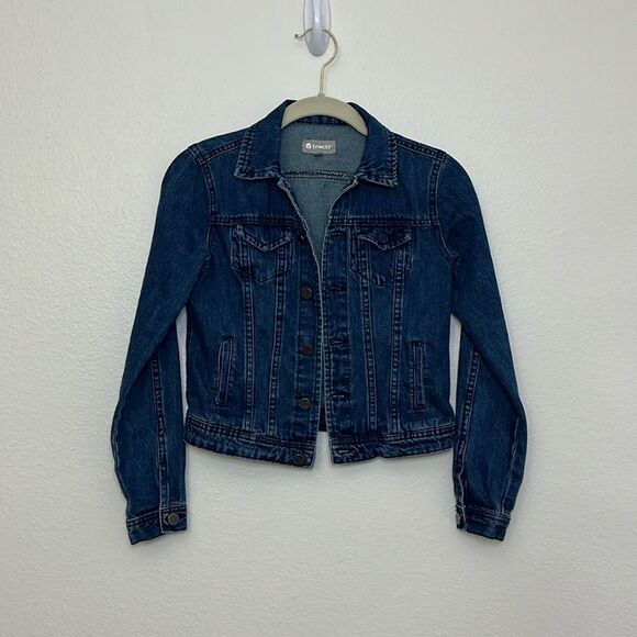 Tractr Girl Basic Denim Jacket in Indigo Sz Small - Picture 1 of 9